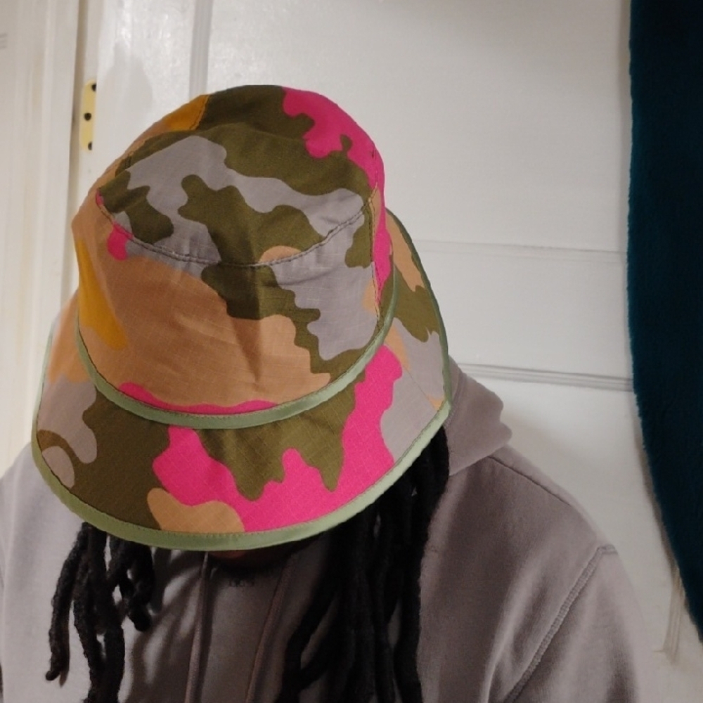 Unisex Maison Martin Margiela Pink and Green Bucket Hat